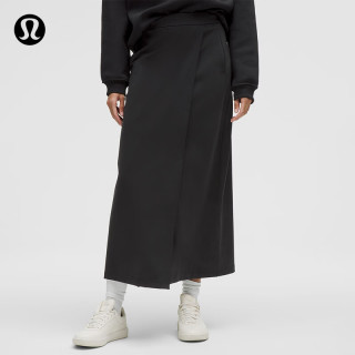 lululemon Daydrift 女士高腰长款半身裙 黑色 M LW8AOHS