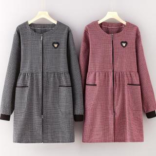 凯惠德 韩版长袖围裙家用厨房做饭透气防污上班时尚罩衣女新款正穿工作服