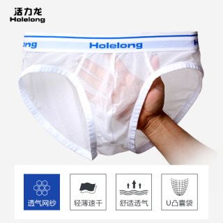 活力龙 全透明透视内裤男性感三角裤U凸囊袋冰丝网纱透气速干裤衩