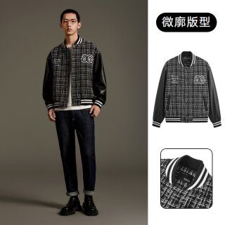 GXG 男装 春秋热卖男士休闲小香风宽松潮搭棒球夹克外套男