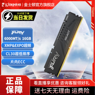 金士顿 6000 MHz FURY台式机内存条Beast DDR5 EXPO CL30