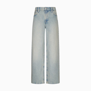CK Jeans26秋冬新款女士美式潮流纯棉浅色洗水低腰宽松阔腿牛仔裤