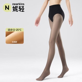 妮轻 黑透肤光腿神器女厚黑丝袜秋冬季薄款防勾丝打底裤显瘦黑色连裤袜