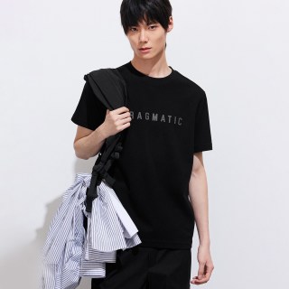 杰克琼斯 男装26夏季反光字母胶印短袖T恤纯色打底衫冰丝