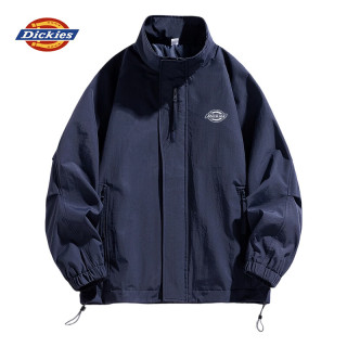 Dickies 夹克男秋冬纯色立领防风休闲外套男情侣上衣七夕节 深蓝 2XL