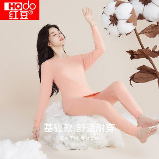 Hodo 秋冬情侣内衣全棉保暖内衣圆领秋衣秋裤打底内衣套装 女士肌色 M 165/90