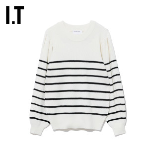 I.T IT Designers Remix女装针织衫基础日常条纹圆领薄毛衣新品