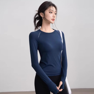 2026年秋冬款运动上衣女修身显瘦速干瑜伽服专业透气跑健身服长袖