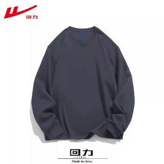 回力 纯棉罗口长袖T恤 男女同款 运动T恤