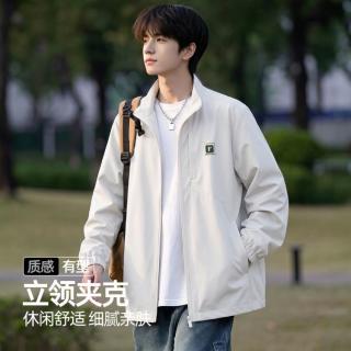 雪中飞 青少年立领休闲夹克外套男运动潮流秋季美式宽松时尚百搭开衫男款