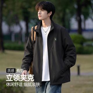 雪中飞 青少年立领休闲夹克外套男运动潮流秋季美式宽松时尚百搭开衫男款