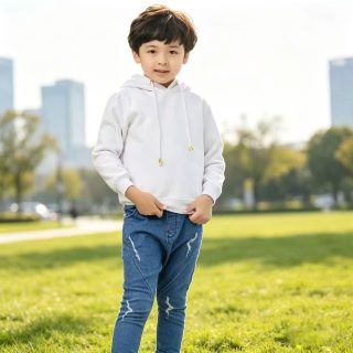 纯棉儿童连帽卫衣男女童宽松百搭袋鼠兜休闲上衣