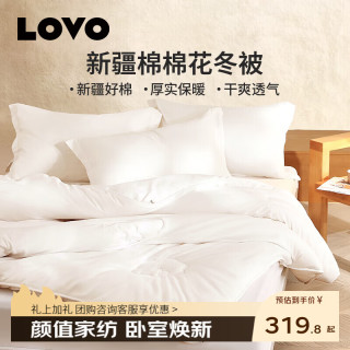 乐蜗家纺 新疆棉棉花冬被 150cm*215cm 全棉填充