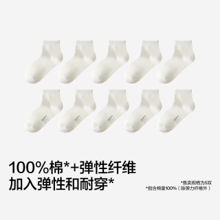 蕉内 银皮331S女士袜子 10A抗菌防臭 乳白 5双装