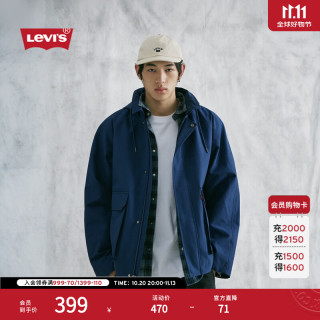 Levi's 男士工装连帽风衣夹克 中蓝色 S