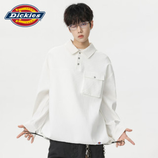 Dickies 港式复古休闲POLO衫男士2026年秋季新款宽松舒适百搭潮牌上衣服装 白色