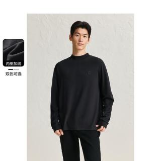 太平鸟 男装秋冬款纯色加半高领内搭男式T恤