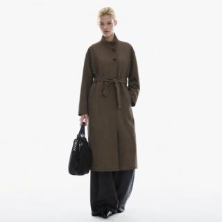 DKNY 秋季时尚纯色长款长袖立领女式风衣女外套