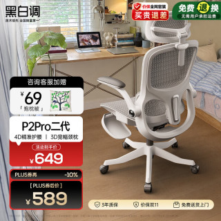 黑白调 P2 Pro+ 人体工学椅 霜白色 标配款