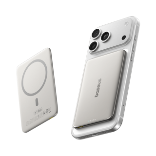 倍思 卡片磁吸超薄新款无线充电宝 5000mAh 星原钛