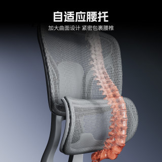 戟创 AGKey-Z1人体工学椅电竞椅电脑椅家用椅子办公椅久坐舒适学习 黑色 自适应腰托 135°无级调节 腰背联动升降 无脚托