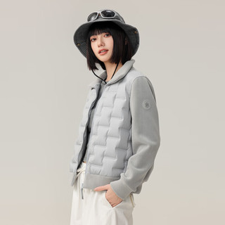 雪中飞 鹅绒立领拼接羽绒服 神秘灰 L/165/88A