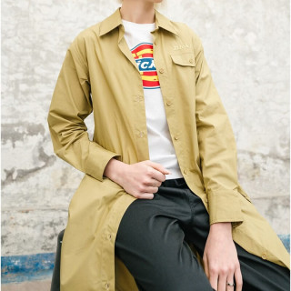 Dickies 长袖风衣外套女秋季系带休闲夹克套装 卡其色   M