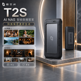 极空间 T2S 全固态 NAS网络存储服务器 8GB内存 0块硬盘