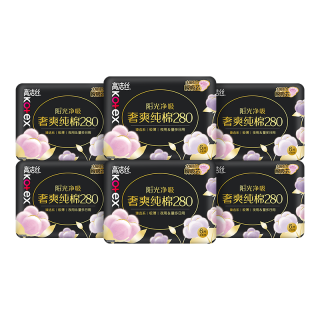 高洁丝 臻选奢爽纯棉卫生巾 280mm×36片 夜用超薄