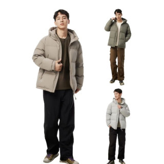 坦博尔 秋冬新款短款羽绒服 男宽松连帽防风廓形厚款休闲外套