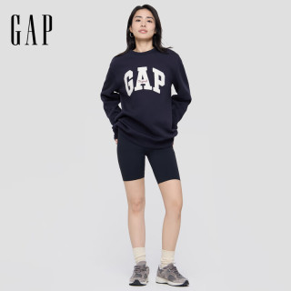 Gap 男女装春款字母logo抓绒圆领卫衣