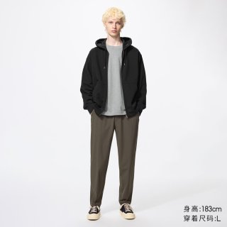 优衣库 高弹力长裤常规款优衣库男装休闲裤轻薄透气482928 475598