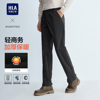 海澜之家 休闲裤男款轻商务经典系列加厚裤子男冬季 黑色8Q 34 175/88A 推荐143~150斤