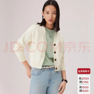 Levi's 女中小童 开衫透气长袖针织衫 008G3-0000 米白