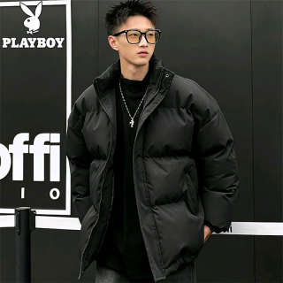 PLAYBOY 短款棉服男冬季棉衣  黑色 XL