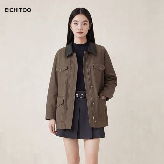 爱居兔 时尚风衣外套女2025年春季新款收腰显瘦工装风外套