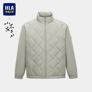 海澜之家 山不在高系列 90绒压胶立领羽绒服 浅灰 L