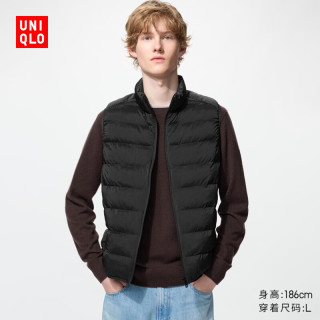 优衣库 PUFFTECH空气棉服背心男装487348 09 黑色 L