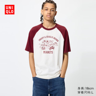 优衣库 PEANUTS UT/短袖T恤男装女装493047 17 枣红色 XL