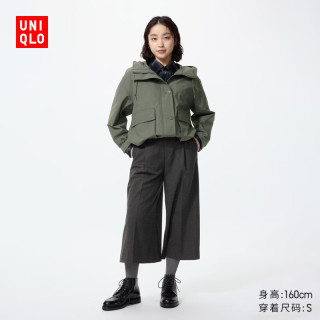 优衣库 打褶裙裤/短款女装休闲裤裤子489428 08 深灰色 2XL