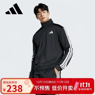 阿迪达斯 运动服健身训练跑步锻炼休闲服针织夹克上衣 JI8816 黑色 XL
