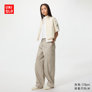 优衣库 休闲长裤/加长款女装男装/休闲裤裤子488854 31 米色 L