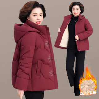 妈妈国风加绒加厚棉衣新中式中老年人女装冬装奶奶装外套太太棉服