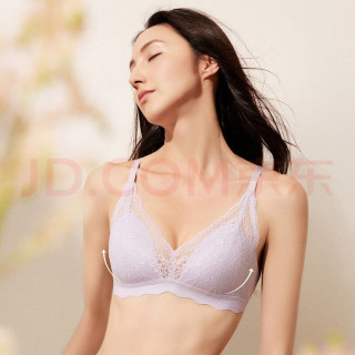 曼妮芬 长三角法式蕾丝内衣女士舒适无钢圈美背百搭性感透气微聚拢文胸