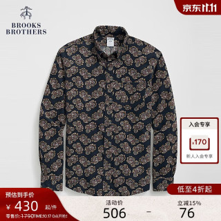 Brooks Brothers 男士秋款棉灯芯绒腰果花休闲衬衫