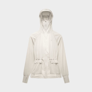 蕉内 凉皮5系女士防晒衣服中长款户外凉感防紫外线皮肤衣外套夏季 雾茶白 2XL