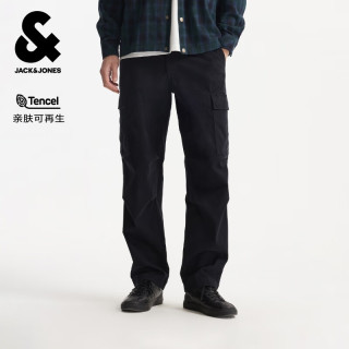 杰克琼斯 杰克·琼斯（JACK&JONES）男装秋季节略宽松版休闲裤长裤子 纯黑色-1 31 175
