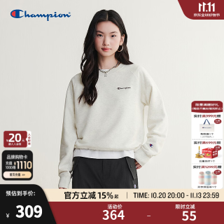 Champion 冠军卫衣女士2026秋季新款长袖纯色圆领上衣插肩袖休闲糖果色女装 燕麦米 M