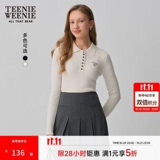 TEENIE WEENIE 女装Polo领针织衫 象牙白 S