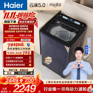 海尔 XQS100-BDE72D6U1 双动力防缠绕 波轮洗衣机  10kg